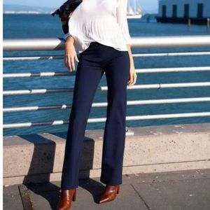 Betabrand Classic Straight Leg Navy Dress Pant Yoga Pant